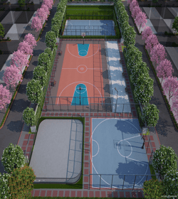 Sports Courts (Badminton, Lawn Tennis, Cricket Pitch)